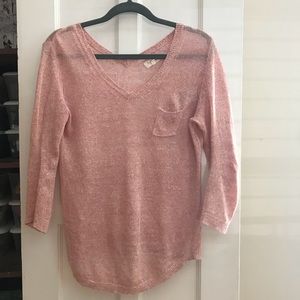 Lou & Grey sheer pink sweater